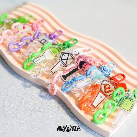 Porte-clés K-pop Lightstick avec chaîne