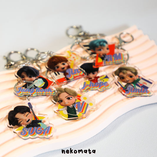 Porte-clés de dessin animé BTS